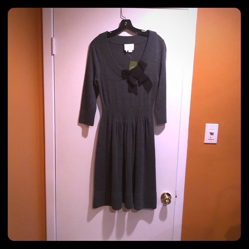 Kate Spade New Charlie Sweater Dress Grey Size M